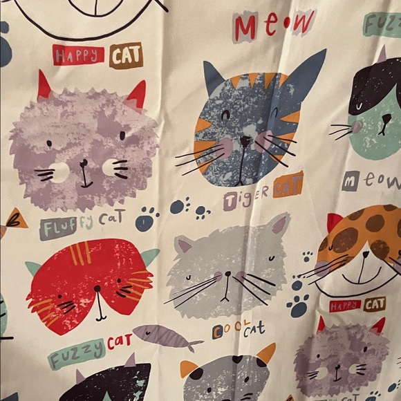 Colorful Cat Print Shower  Curtain - Picture 2 of 7